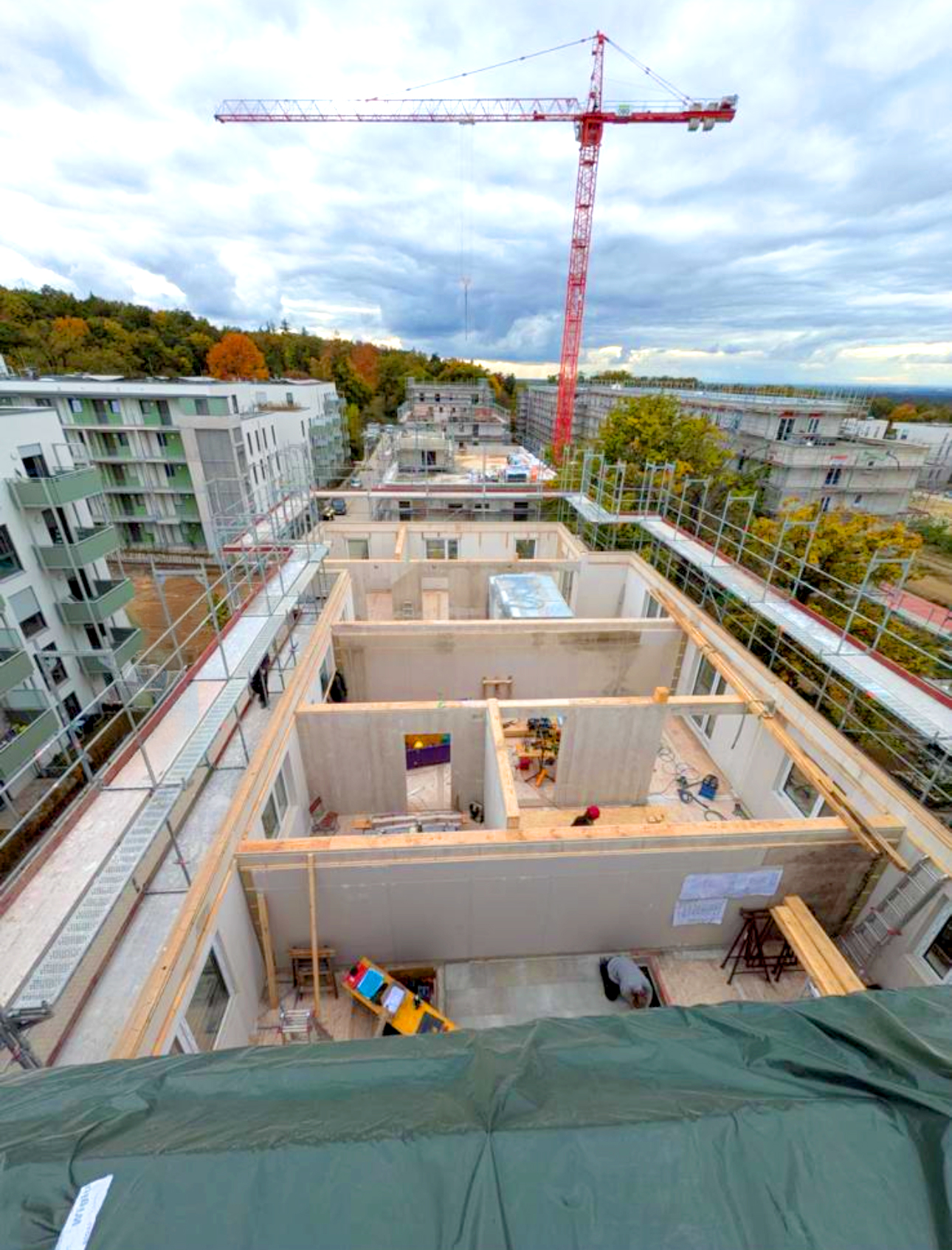 Holzrahmenbau von oben