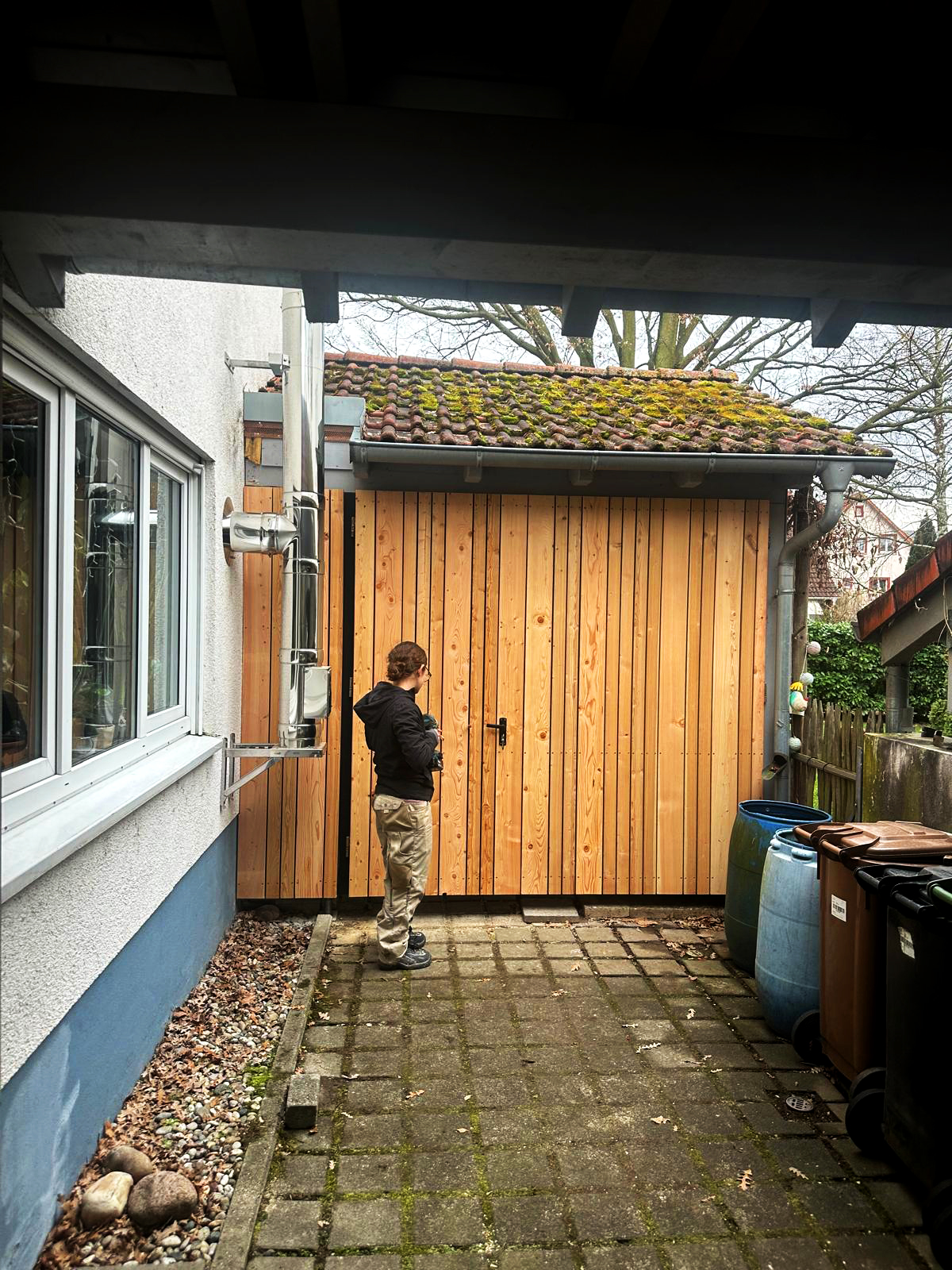 Holzanbau am Haus