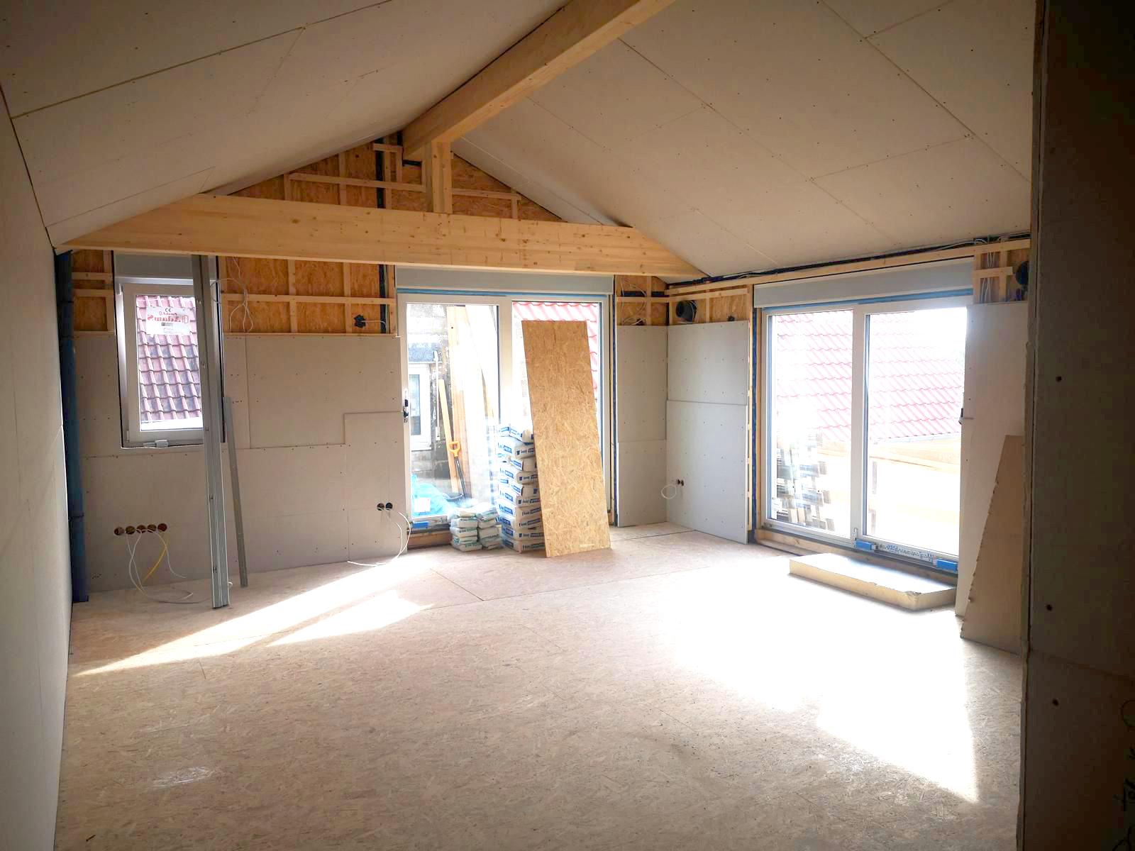 Innenansicht des Holzbaus