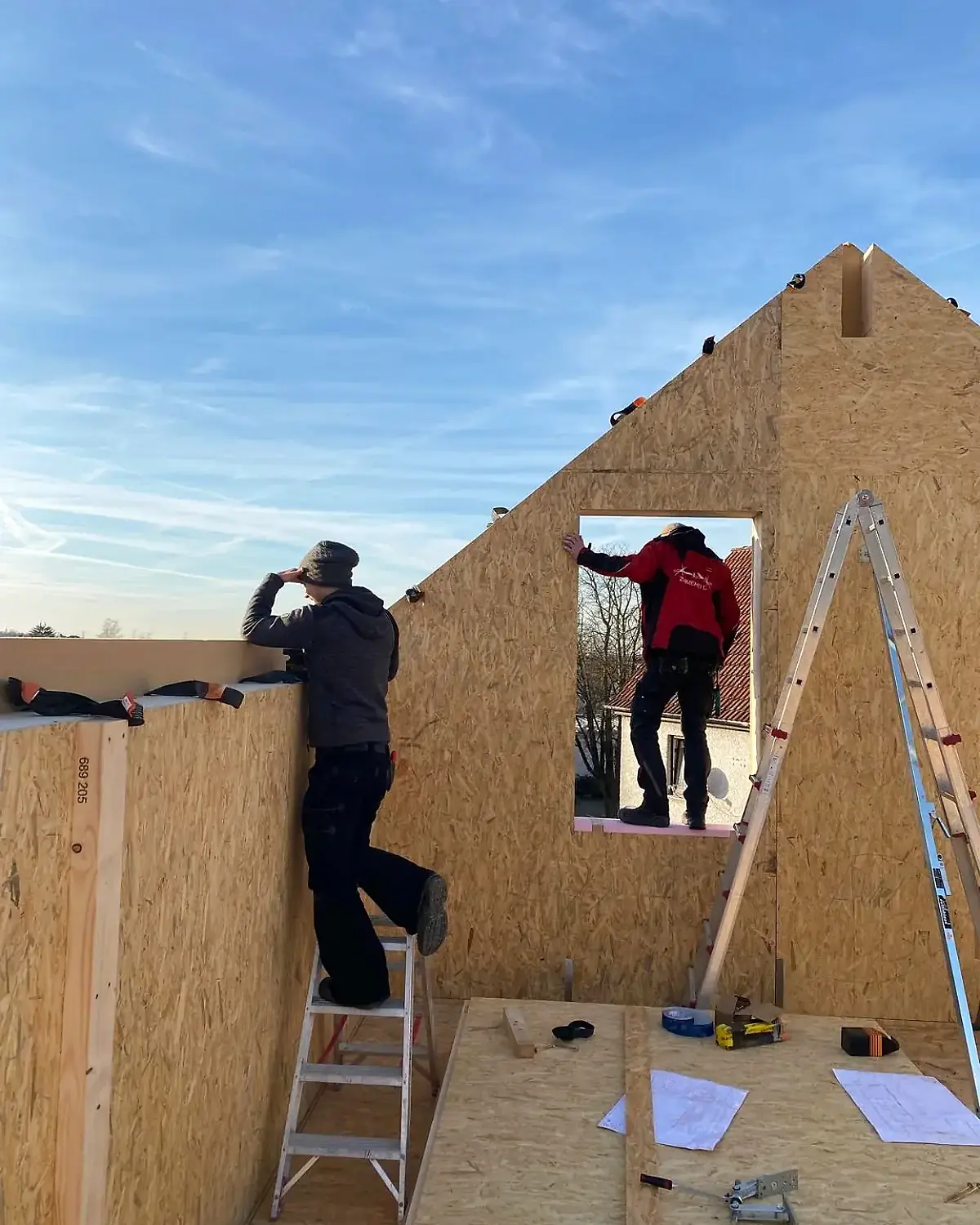 Bauteam Kurz beim Holzrahmenbau